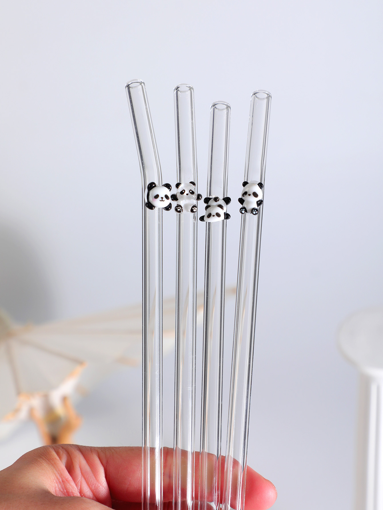 4/7 Buah Sedotan Kaca Bengkok  - Reusable Straw ulasan dan harga