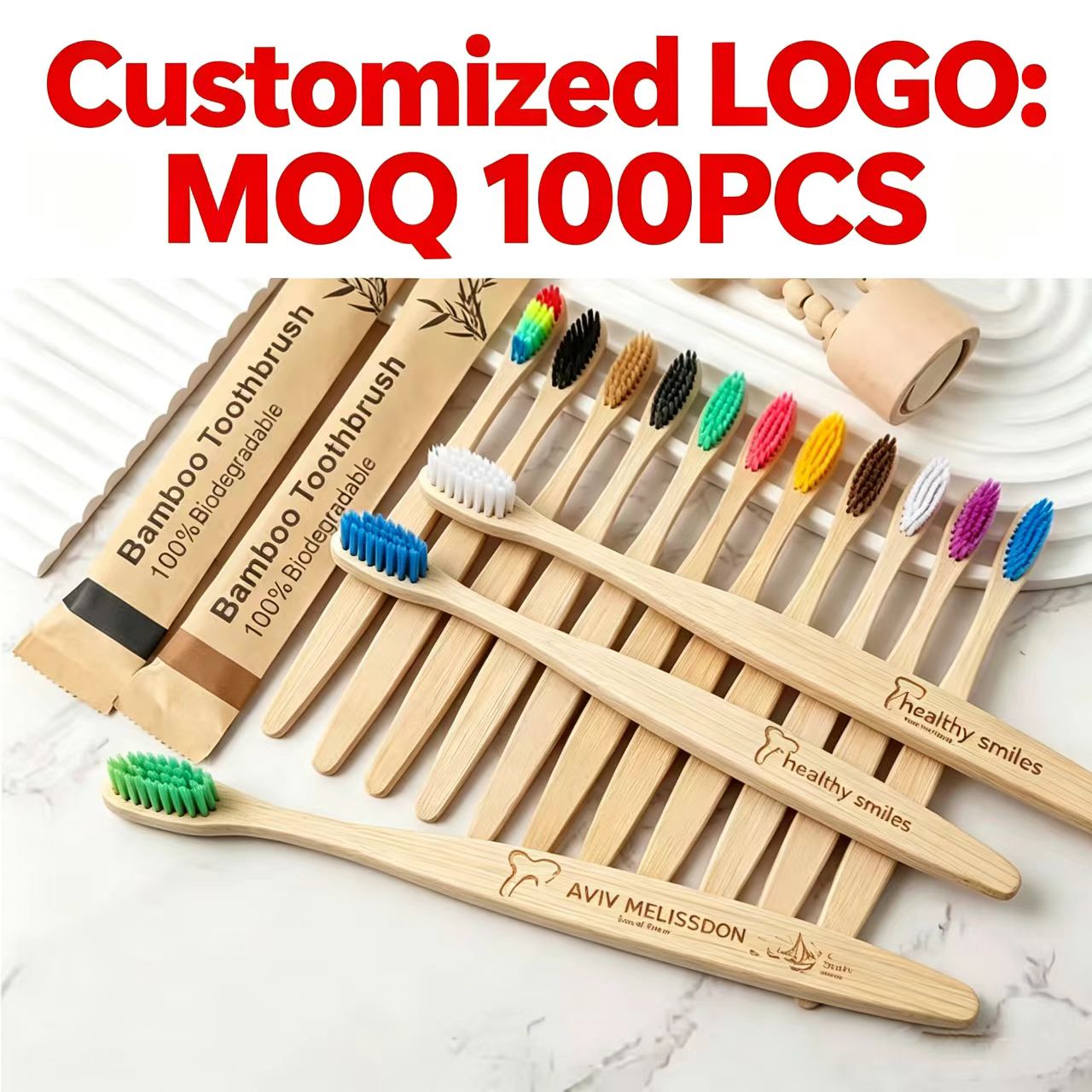 Sikat Gigi Bambu 100Pcs Ramah  - Bamboo Toothbrush ulasan dan harga