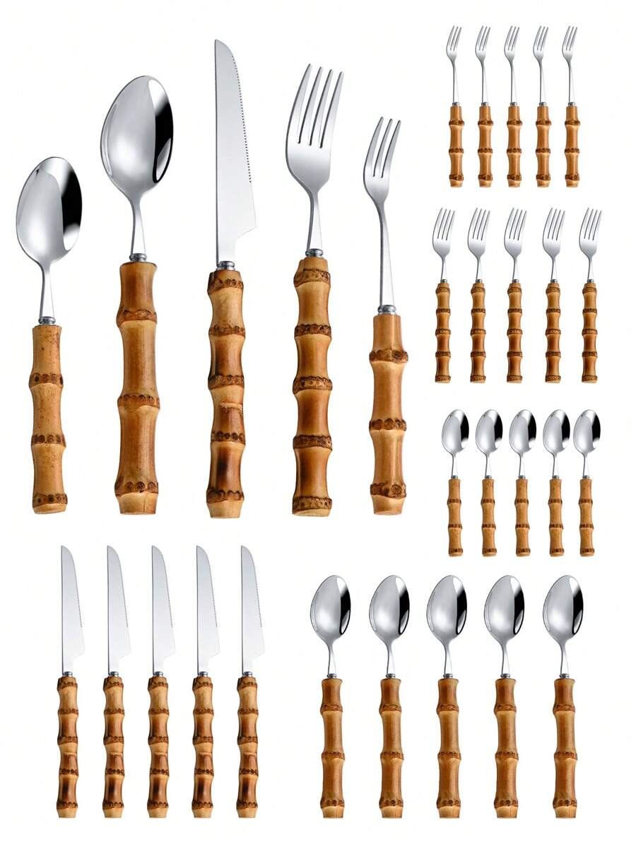 Set alat makan stainless steel - Bamboo Cutlery ulasan dan harga