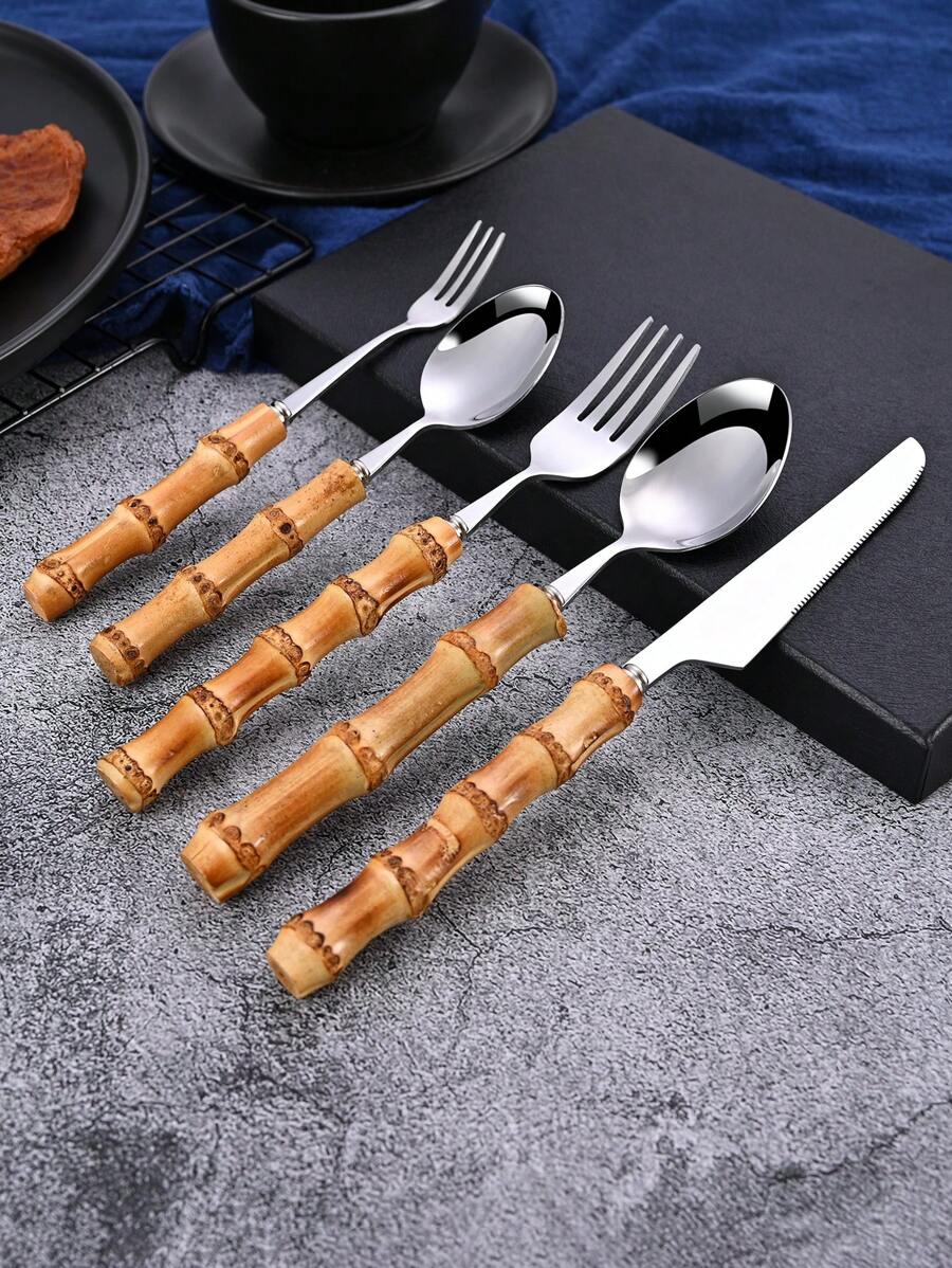 Set alat makan stainless steel - Bamboo Cutlery ulasan dan harga